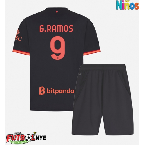 Camiseta AC Milan Goncalo Ramos #9 Tercera Equipación para niños 2026-27 manga corta (+ pantalones cortos)